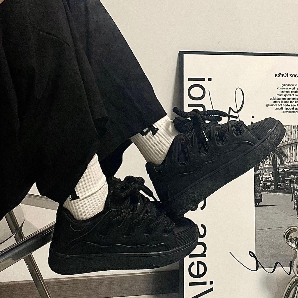 Unisex American High Street White Canvas Loafers - Trendy Spring Height-Increasing Casual Sneakers