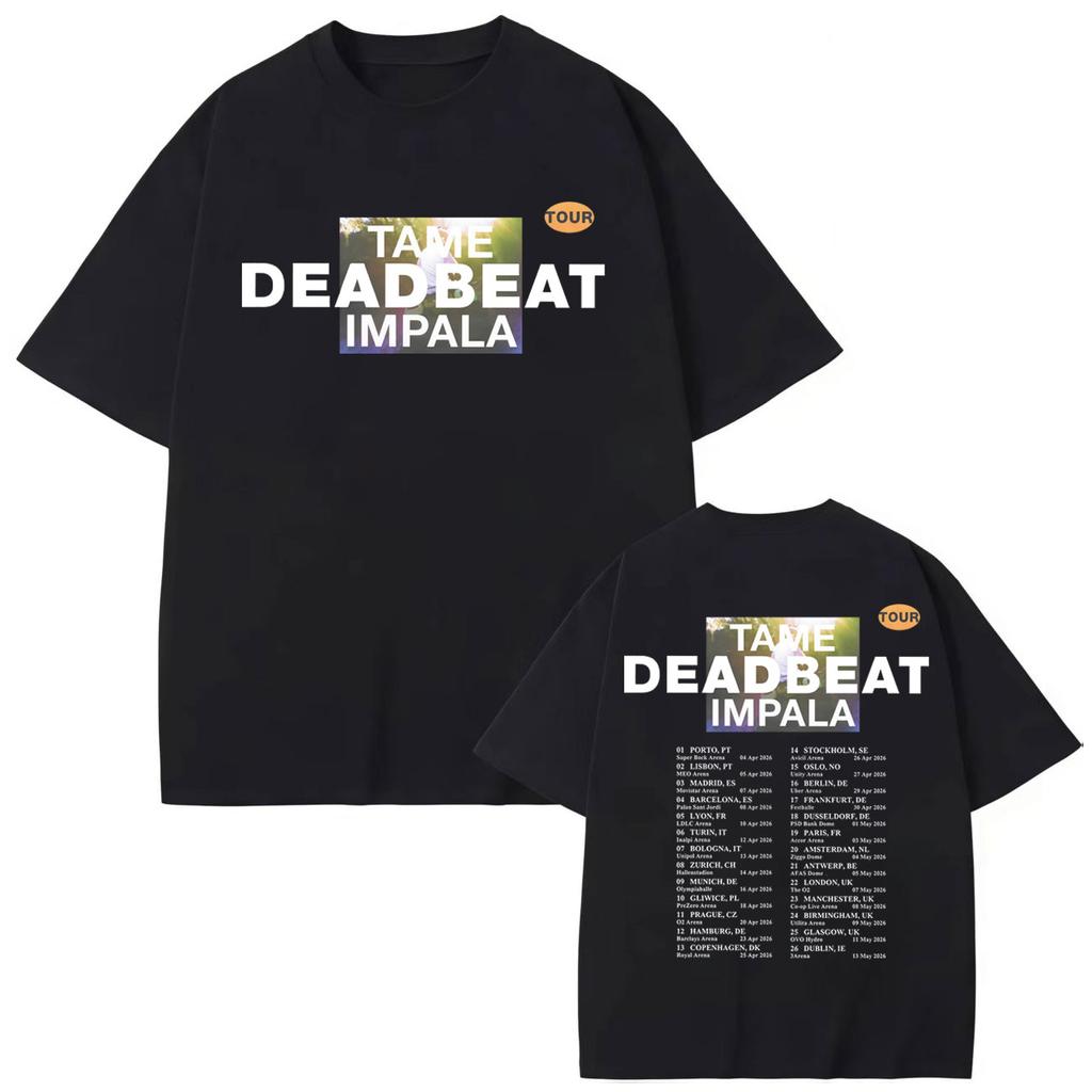 Tame Impala Tour Merch T-shirt Men Women Fashion Rock Short Sleeve T-shirts Men Women Summer Loose Cotton T Shirts