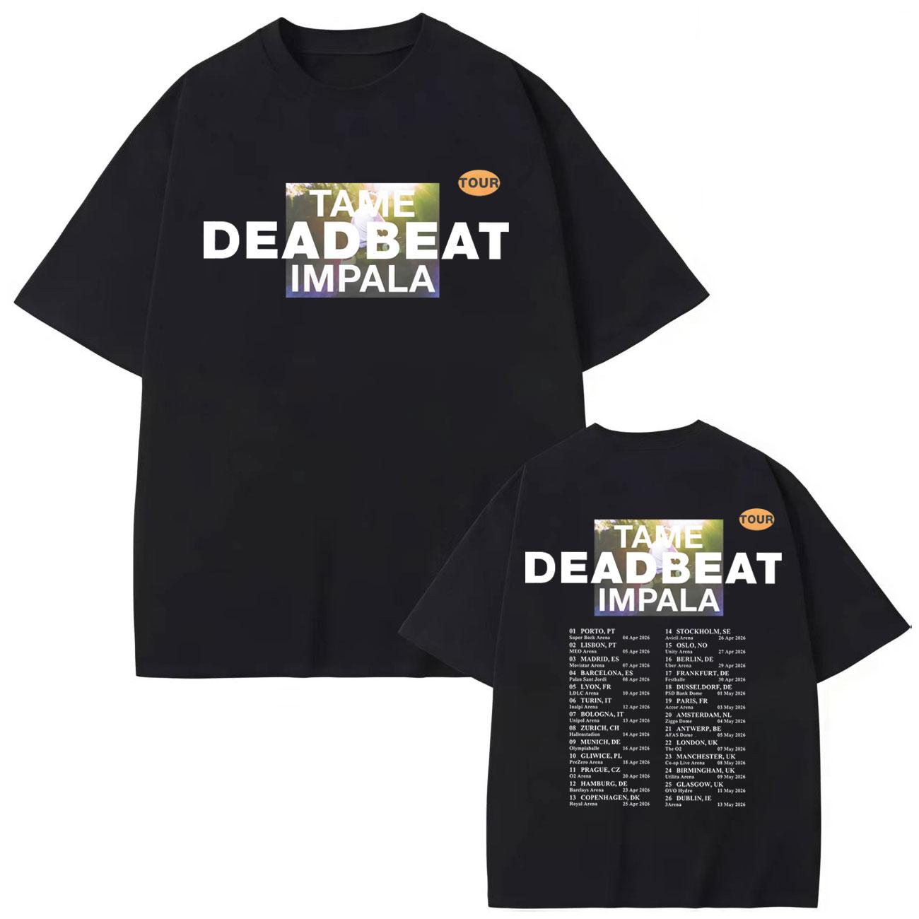

Tame Impala Tour Merch T-shirt Men Women Fashion Rock Short Sleeve T-shirts Men Women Summer Loose Cotton T Shirts S