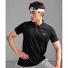 Li-Ning Solid Color Logo Embroidered Stand Collar Short Sleeve Polo Shirt Men Polo Shirts Black YPLT023-1