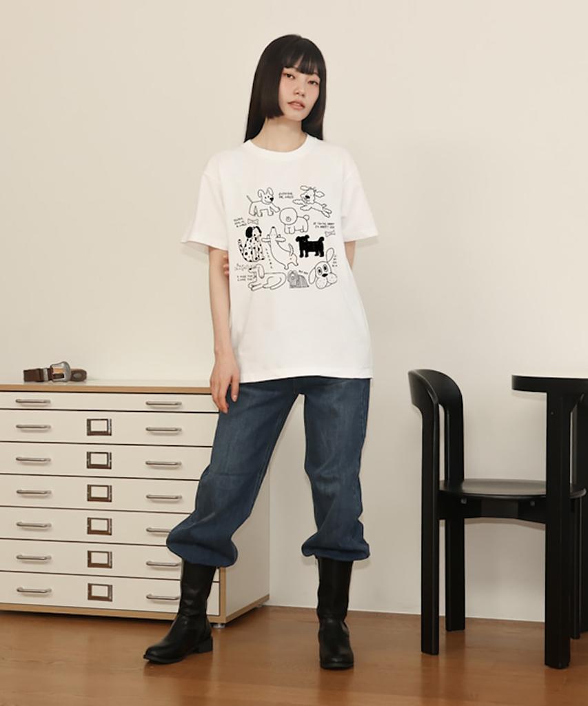 Ttunu Artist Kimae, Puppy Doodles Short Sleeve T-Shirt