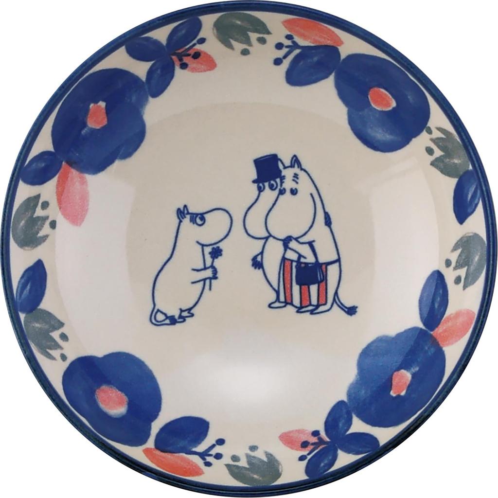 Moomin Salad Cereal and Plate Trio 17cm Diameter X PeriA Gift Perfect for or As a Made In Product Bowl, Bowl, (3-Piece Set) Approx. 4.5cm Deep. Set.
