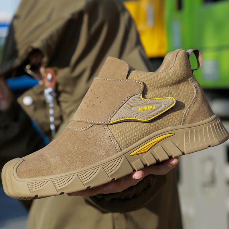 Fashion Men's Work Safety Boots Anti Scald Welder Shoes Steel Toe Boots Welding Safety Shoes Men Protective Boots Male Industrial Shoes