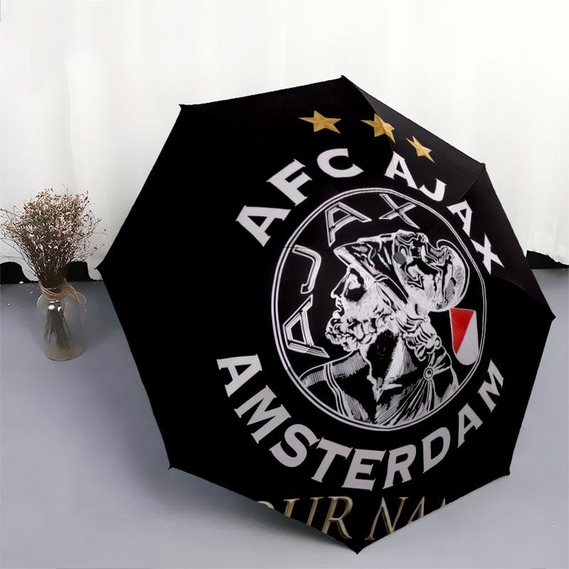 1 PC Automatic Folding Umbrella - AFC Ajax Custom Name Pattern, Portable & Foldable Design with 8 Ribs, Christmas Birthday Gifts