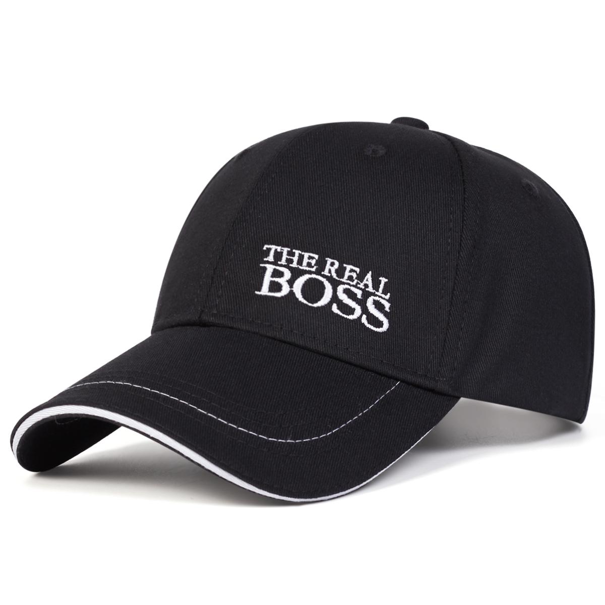 Hat Factory Pet met borduursel THE REAL BOSS Heren en Dames Verstelbare Outdoor Katoenen Hoed Modieuze Casual Reishoeden Golfpetten