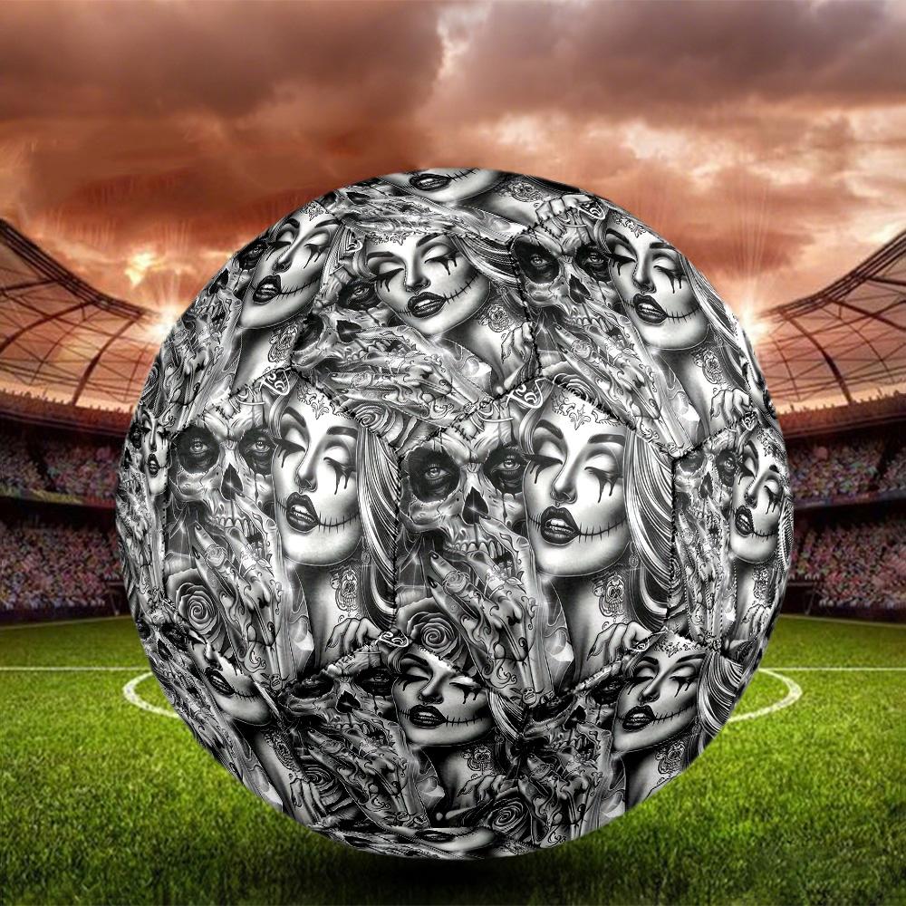 Mexico Skull Indoor Soccer Ball Size 5 Colorful All Ages Machine Stitched PVC Competition Ready Durable High-Bounce