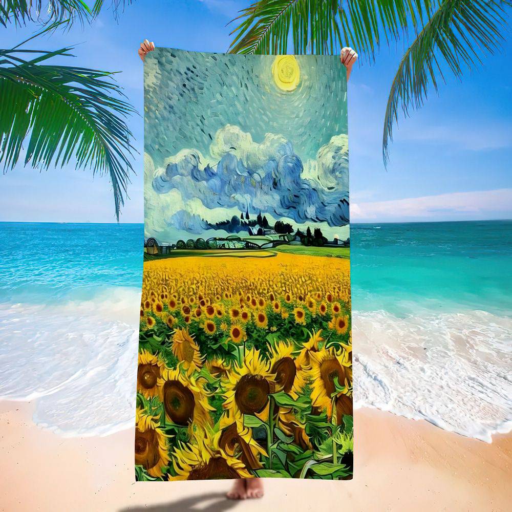 Kolekce Vincenta Van Gogha Obrazy Tištěný Plážový Ručník Horolezectví Jóga Plážové Koupání Běh Absorpční Měkký Ručník