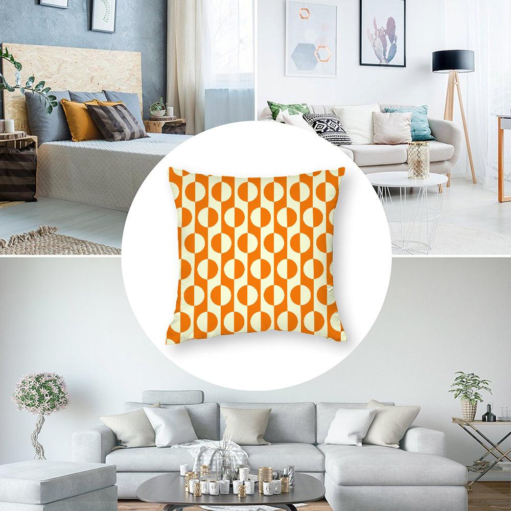 Orange Geometric Pillow Case 3D Print Polyester Fiber 40*40 cm Home Sofa Throw Pillow Cover Decoration Festival Gift
