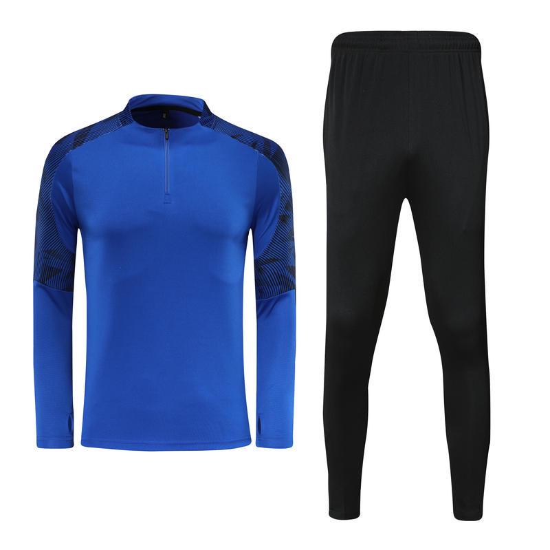 Unisex Half-Zip Long-Sleeve Football Training Set with Pants