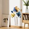 Golden Blue 3d Flower Wall Sticker Living Room Bedroom Background Sofa TV Wall Decoration Self-adhesive Vinyl Decals