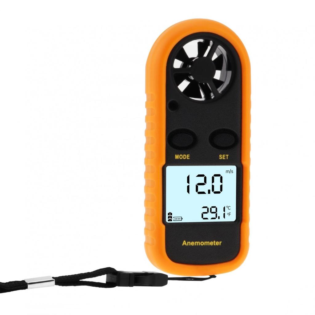 Smgda Digital Anemometer with Wind Speed and 5 Wind Speed Yellow Direction, 0-30m/s, Units, Backlight,