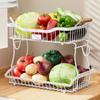 Space Saving Metal 2 Layer Produce Organizers With Rustproof Easy Cleaning Surfaces Home Storage Solution