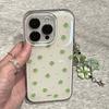 Simple Full Screen Green Lucky Four-Leaf Polka Dot Phone Case For iPhone 11 12 13 14 15 16 17 Pro Max 16e X XR XS 7 8 Plus Cover