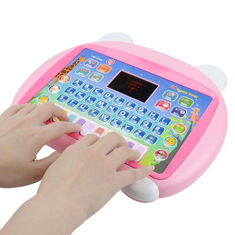English Version Led Display Children'S Tablet Computer Learning Point Reading Machine Toys, Cartoon Puzzle Early Education Machine