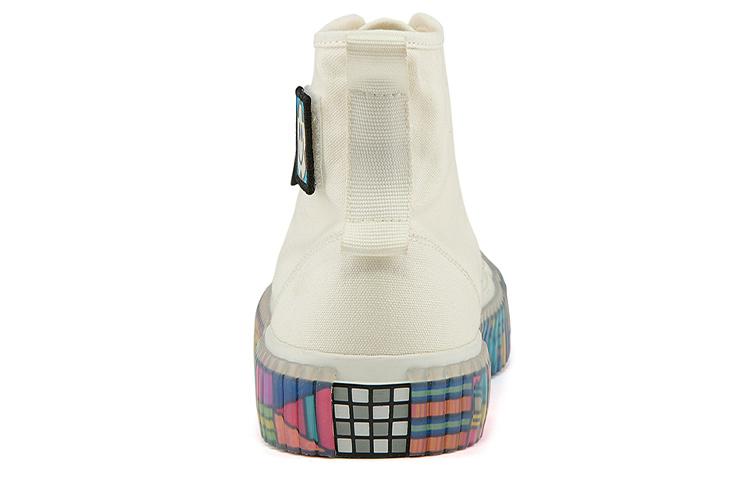 Men's Sneakers Craig&Karl x Kappa Trendy Slip Resistant Abrasion Resistant High top Canvas Shoes Unisex Ecru,