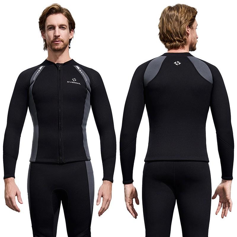 3mm Neoprene Wetsuit Top Long Sleeve Diving Snorkeling Surfing Swimming Warmth Protection Unisex