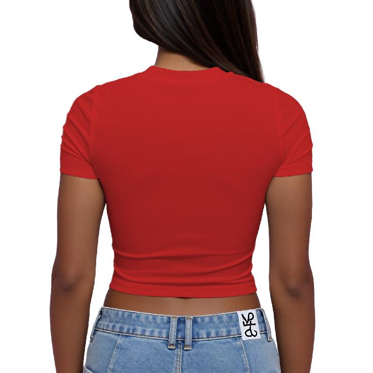 Hot girl outfit, short style T Shirt Women's Sweet and Cool Text Print Round Neck Style Comfortable, slim-fitting, and accentuates proportions