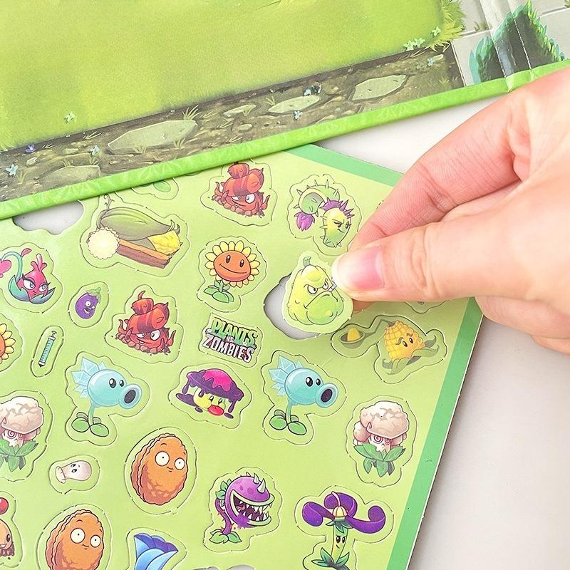 Plants Vs. Zombies Game Magnetic Quiet Sticker Toy Book Children Reusable Toy Concentration and Creative Thinking Training Gift