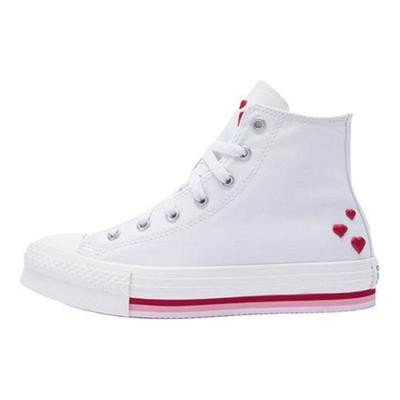 Chuck Taylor All Star Lift Platform High GS San Valentino 2025 Sneakers per Bambini Crema Bianco Vintage Rosso A10716C