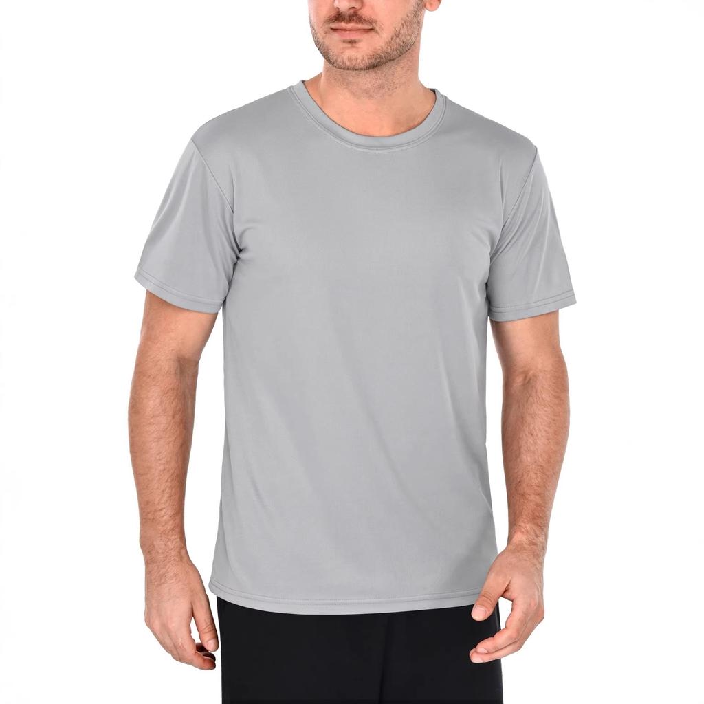 Men's Summer Running Top Outdoor Jogging Solid Color T-Shirt American Fashion Casual Breathable Quick-Dry Short Sleeve