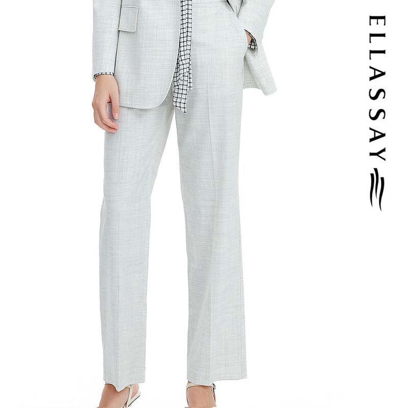 

ELLASSAY Женские весенние клетчатые смесовые брюки