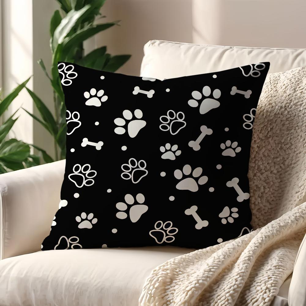 Cartoon Colored Graffiti with Cat Dog Paws cushion cover For Pillow Printing Sofa Decoration Room Shop Office Nordic Simplicity