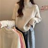 Autumn and Winter Semi High Neck Knitted Sweater for Women Loose Fitting Inner Outfit Sweater Short Versatile Top
