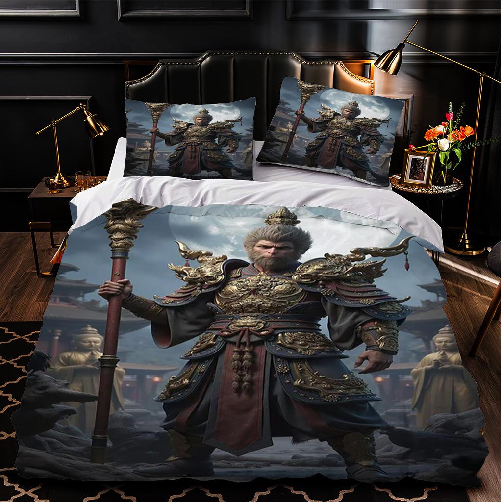 Black Myth Wukong Series Bedding Three-Piece Home Textile 3D Digital Printing