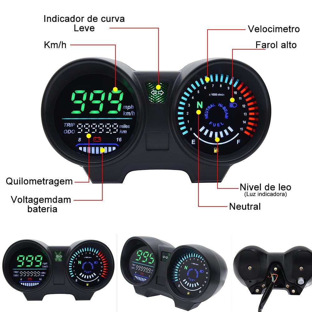 Newest Speedometer Digital Dashboard LED Electronics Motorcycle RPM Meter For Brazil TITAN 150 Honda CG150  Fan150 2010 2012