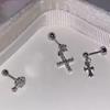 1 Stück Personalisierte Glänzende Kreuz Stecker Ohrringe Für Frauen Mädchen Schlicht Trend Piercing Ohrringe Schmuck Zubehör Geschenke