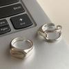 Silver Color Korean Trendy Asymmetry Adjustable Rings For Women Simple Geometric Personality Jewelry Gifts
