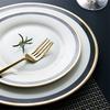 Western style steak plate Salad plate Table setting Dishes European style light luxury black shining Phnom Penh ceramic plate