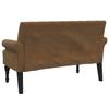 Bench with Backrest Brown 120 x 62 x 75.5 cm Faux Suede Look
