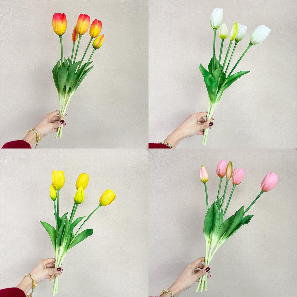Artificial Tulipa Gesnerianacenterpiece With Realistic Silicone Material For Event Decor