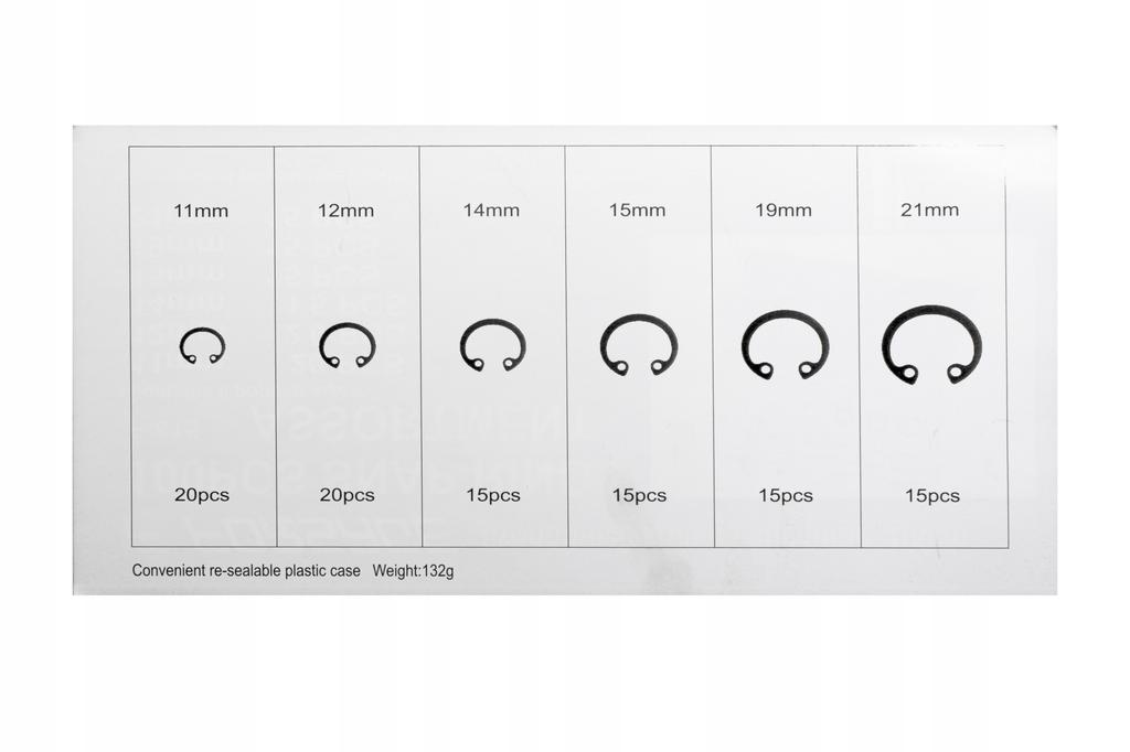 Set of internal circlips 100 pcs.