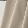 INCERUN Men Zip-up High Waist Casual Long Wide Legs Pants Trousers