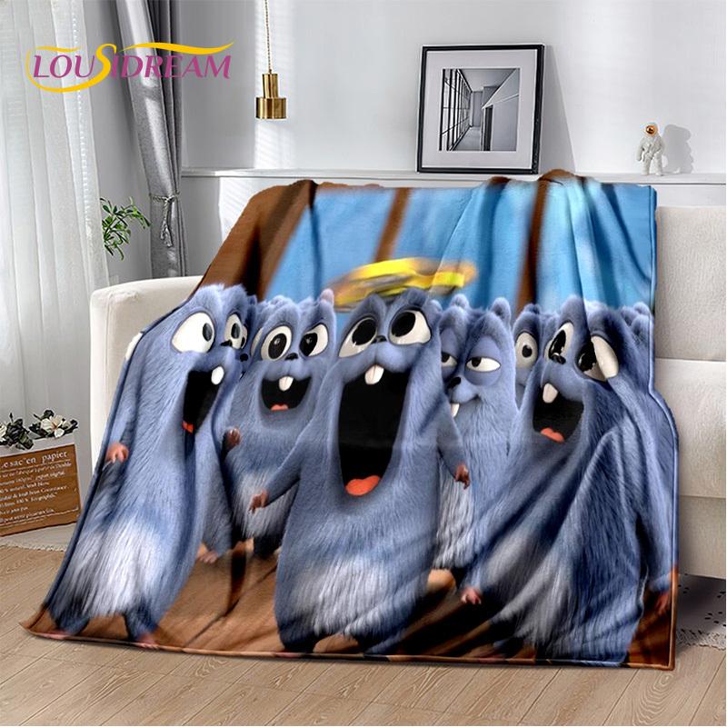 Cartoon 3D Grizzy und die Lemminge Decke, Weiche Überwurfdecke für Zuhause Schlafzimmer Bett Sofa Picknick Reise Büro Abdeckung Decke Kinder
