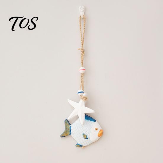 Decorative Nautical Theme Piece Mediterranean Wall Hanging Decor, Handcrafted Wooden Ocean Style Ornaments, Pendants with Rustic Art Cotton