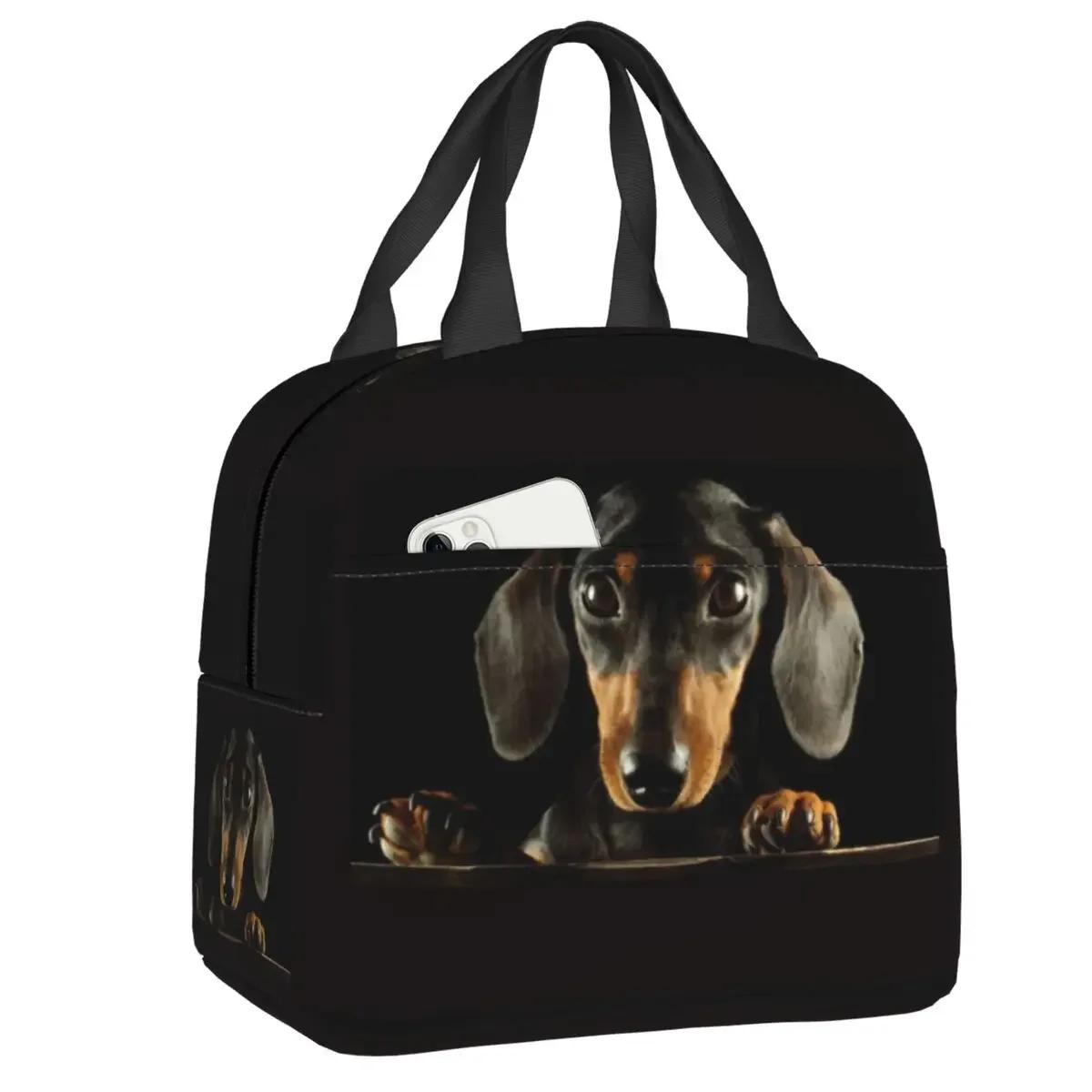 

Такса Собака Изолированная Сумка Для Обеда Для Женщин Водонепроницаемый Колбаса Венер Барсук Термоохладитель Ланч-бокс Офис Работа Школа 22x20x13CM розовый