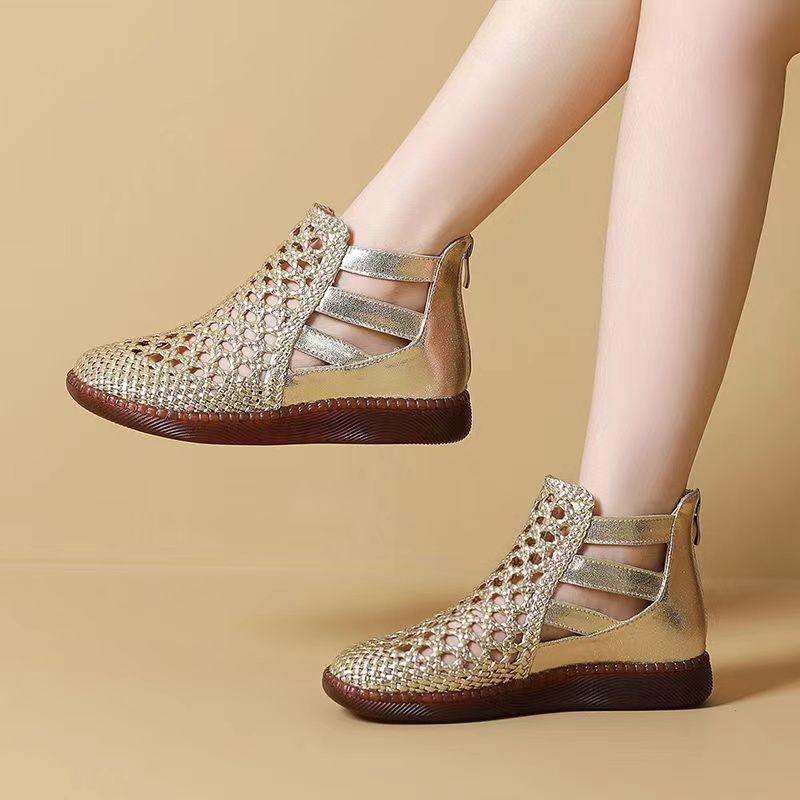 2025 Sandals Women Summer Round Toe Thick Sole Hollow Out Sandals for Women Orthopedic Sandals Comfort Woman Zapatos De Mujer