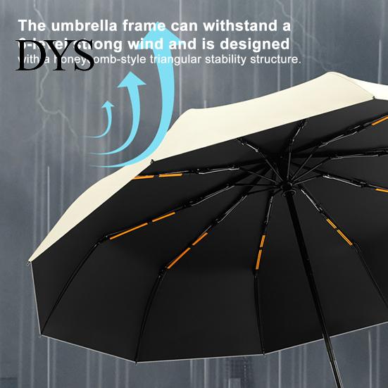 10 Ribs Umbrella Automatic Folding with Carabiner Handle, UV Rain Protection Travel Portable Sun Umbrella, Windproof 10-Rib for Women Men Lightweight