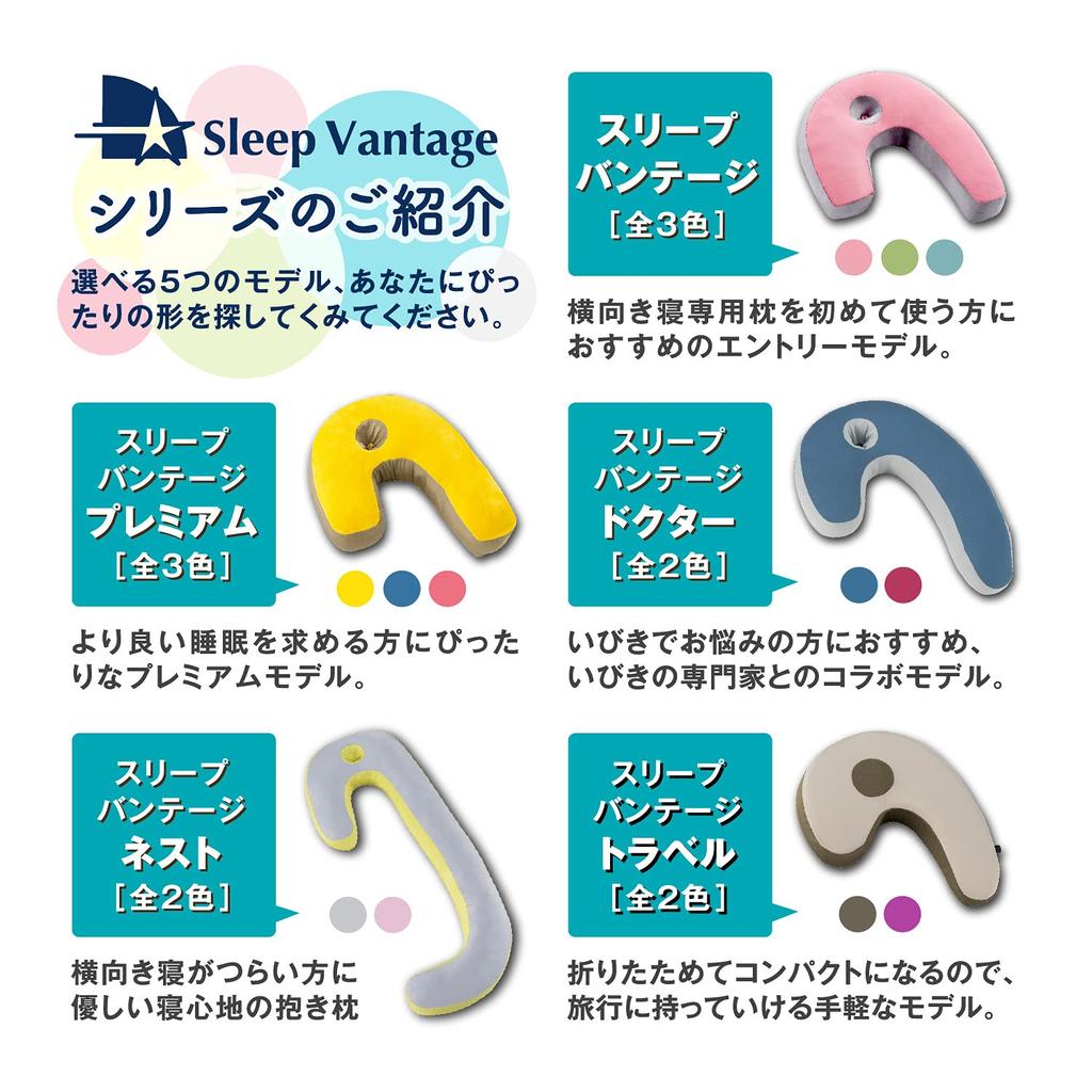 [Authentic France Bed] Blue Pillow, 55cm Long x 42cm Wide x 13cm Thick [Sleep Bandage] Side Sleeping Pillow for Better Sleep, Ideal for Snoring