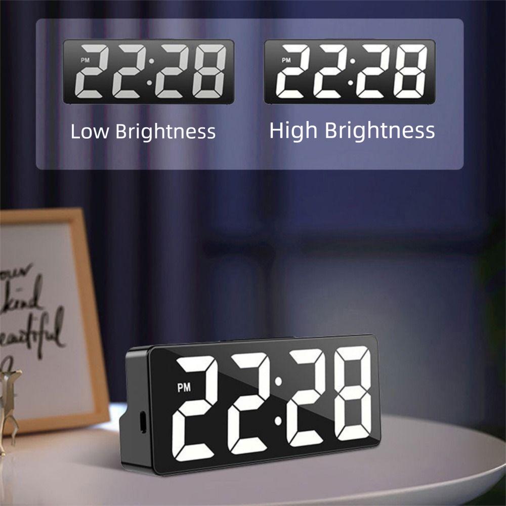2 Levels Brightness Electronic Table Clock Temperature/Date Display Sleep Timer  Bedroom
