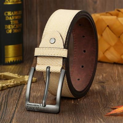 Men'S Casual Commuter Belt Light Belt Alloy Pin Buckle Pu Belt Porous Belt