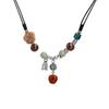 Zen-Inspired Retro Ceramic Necklace for Women - Handwoven Niche Clavicle Chain