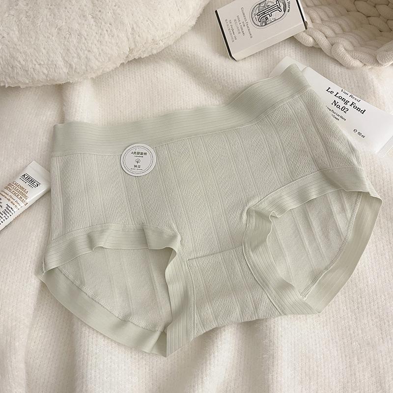 7A Women's Seamless Mid-Waist Cotton Underwear, Skin-Friendly for Teen Girls, Pure Cotton Triangle Shorts