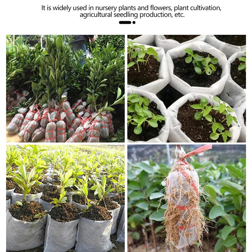 Universal 100Pcs Grow Bags Biodegradable Plant Seedling Bags Non-Woven Nursery Pots for Seed Starting Home Garden Accessories
