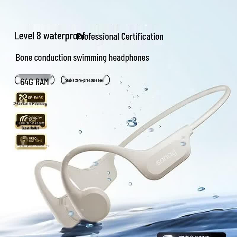 Saina S-B60SProMax IP68 Waterproof Open-Ear Bone Conduction Sports Headphones