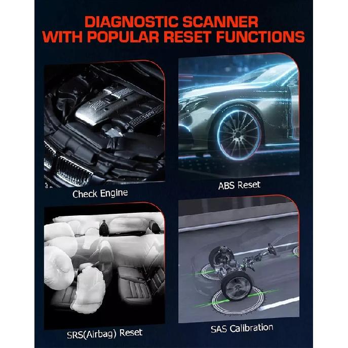 ANCEL AD610 PRO Car OBD2 Scanner ABS Bleeding SRS SAS Airbag Oil Light EPB Reset Bi-Directional Diagnostic Tool Code Reader