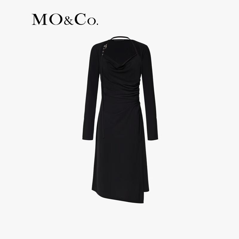 MO&Co. Faux Two-Piece Halter Neck Pleated Midi Dress